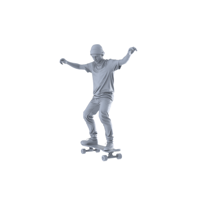 MRY-SFW LYTR553 Modern Street Skateboarders Pose Group of 6 Miniature Car Diorama Figures Scene Props Accessories Resin