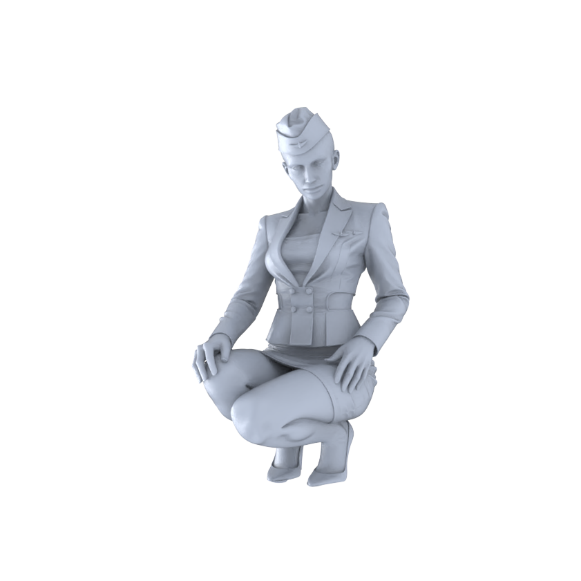 MRY-SFW LYTR555 Modern Flight Attendants Pose Group of 6 Miniature Car Diorama Figures Scene Props Accessories Resin