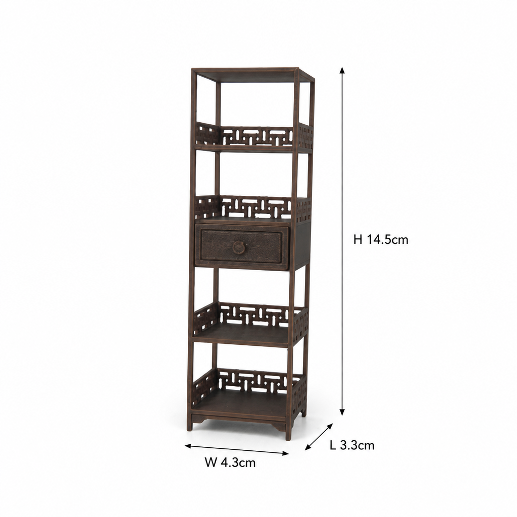 RHF0535D Chinese-style classical tall cabinet Desktop ornaments traditional style dollhouse furniture Chinese classical miniature furniture Chinese living room scene mini furniture solid wood style furniture Chinese tall cabinet