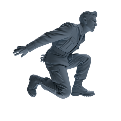 MRY-SFW SSTR185 Miniatures Soldier Model Kit Combat Engineer Soldier Pose Modern Model 4 pcs