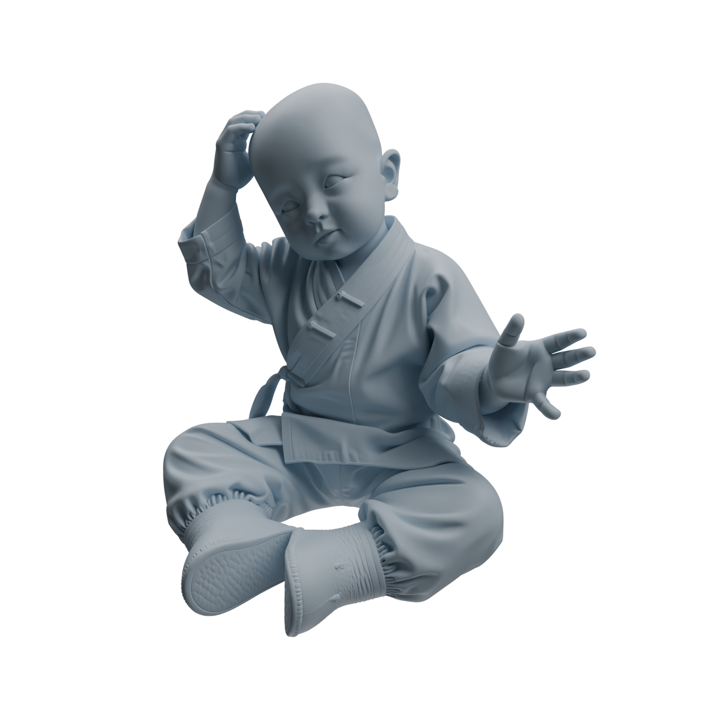 MRY-SFW LYTR1070 Kung Fu Little Monk Style Character Modern Model 4 pcs