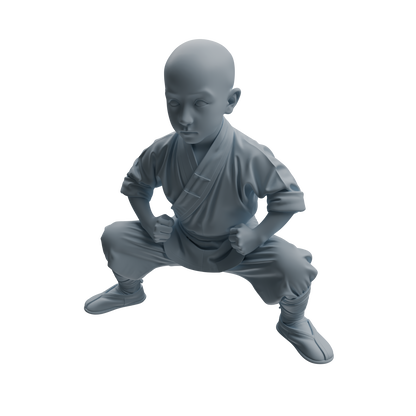 MRY-SFW LYTR1079 Kung Fu Pose Little Monk Character Modern Model 3 pcs