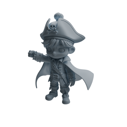 MRY-SFW LYTR1090 Chibi Pirate Boy Character Modern Model 4 pcs