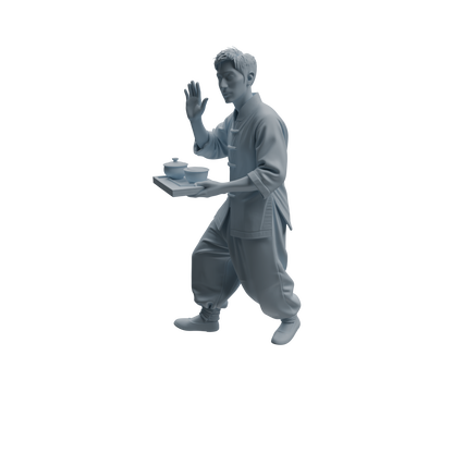MRY-SFW LYTR985 Republic of China Teahouse Waiter Character Modern Model 4 pcs