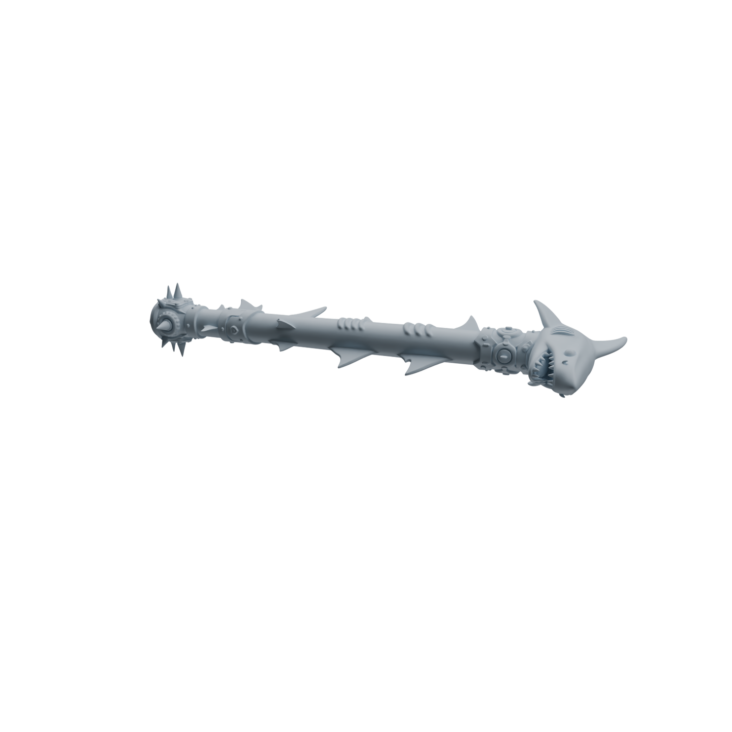 MRY-SFW LYGS434 Shark Tooth Battle Axe and Fish Shaped Scythe Blade Weapon Modern Model 4 pcs