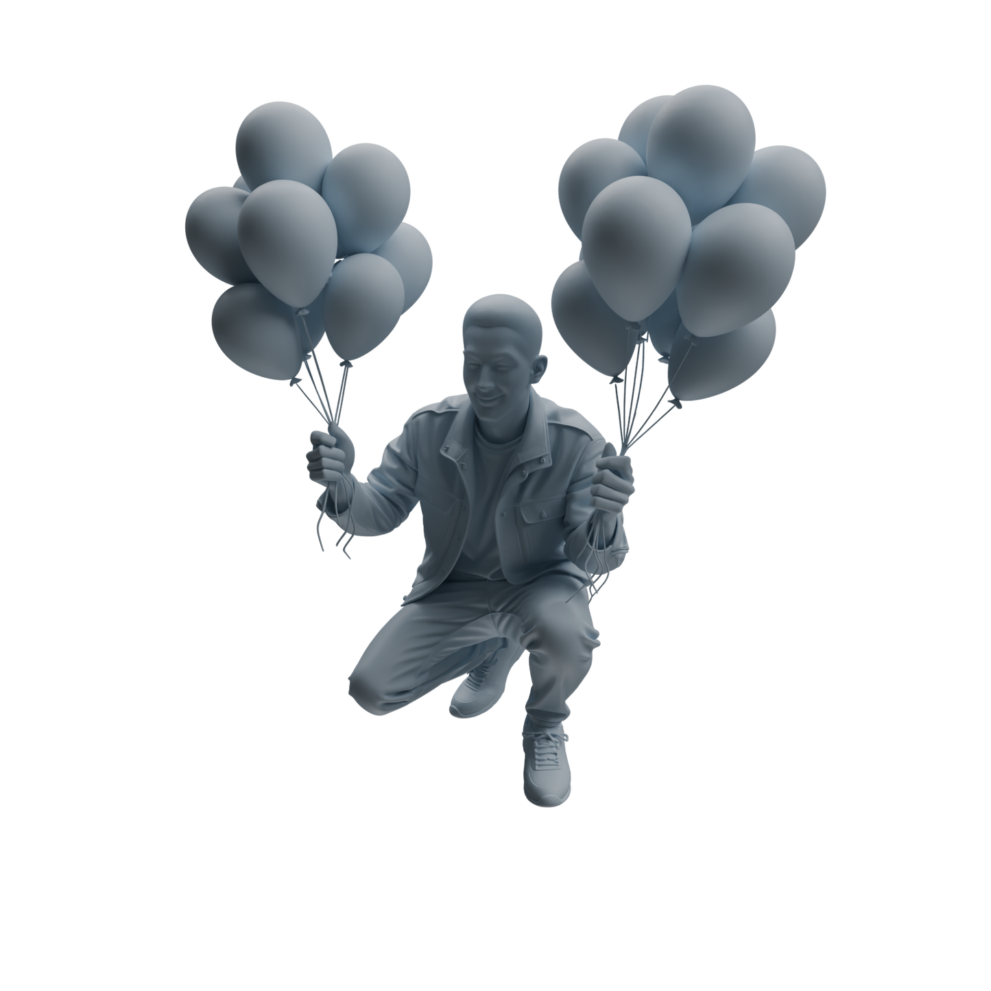 MRY-SFW LYTR1032 Amusement Park Themed People Holding Balloons Character Modern Model 4 pcs