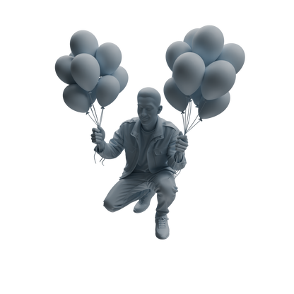 MRY-SFW LYTR1032 Amusement Park Themed People Holding Balloons Character Modern Model 4 pcs
