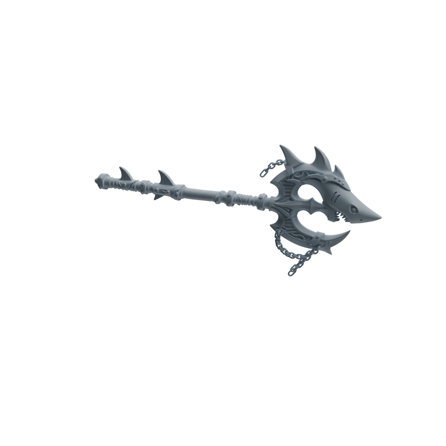 MRY-SFW LYGS427 Shark and Spiked Decorative Axe Weapon Modern Model 4 pcs