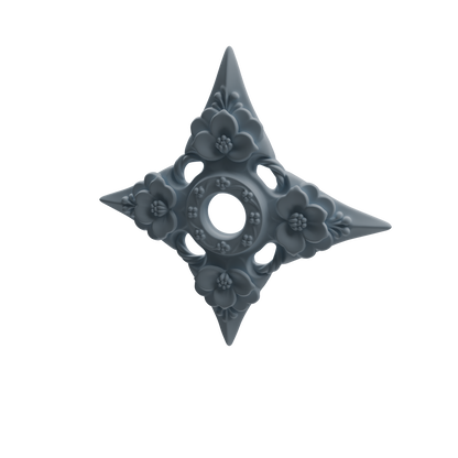 MRY-SFW LYGS448 Floral Pattern Shuriken Modern Model 4 pcs