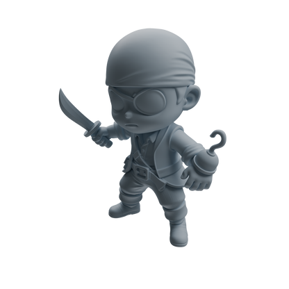 MRY-SFW LYTR1089 Chibi Pirate Character Modern Model 4 pcs