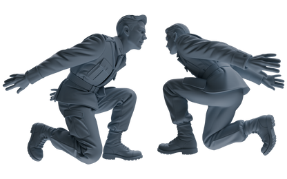 MRY-SFW SSTR185 Miniatures Soldier Model Kit Combat Engineer Soldier Pose Modern Model 4 pcs