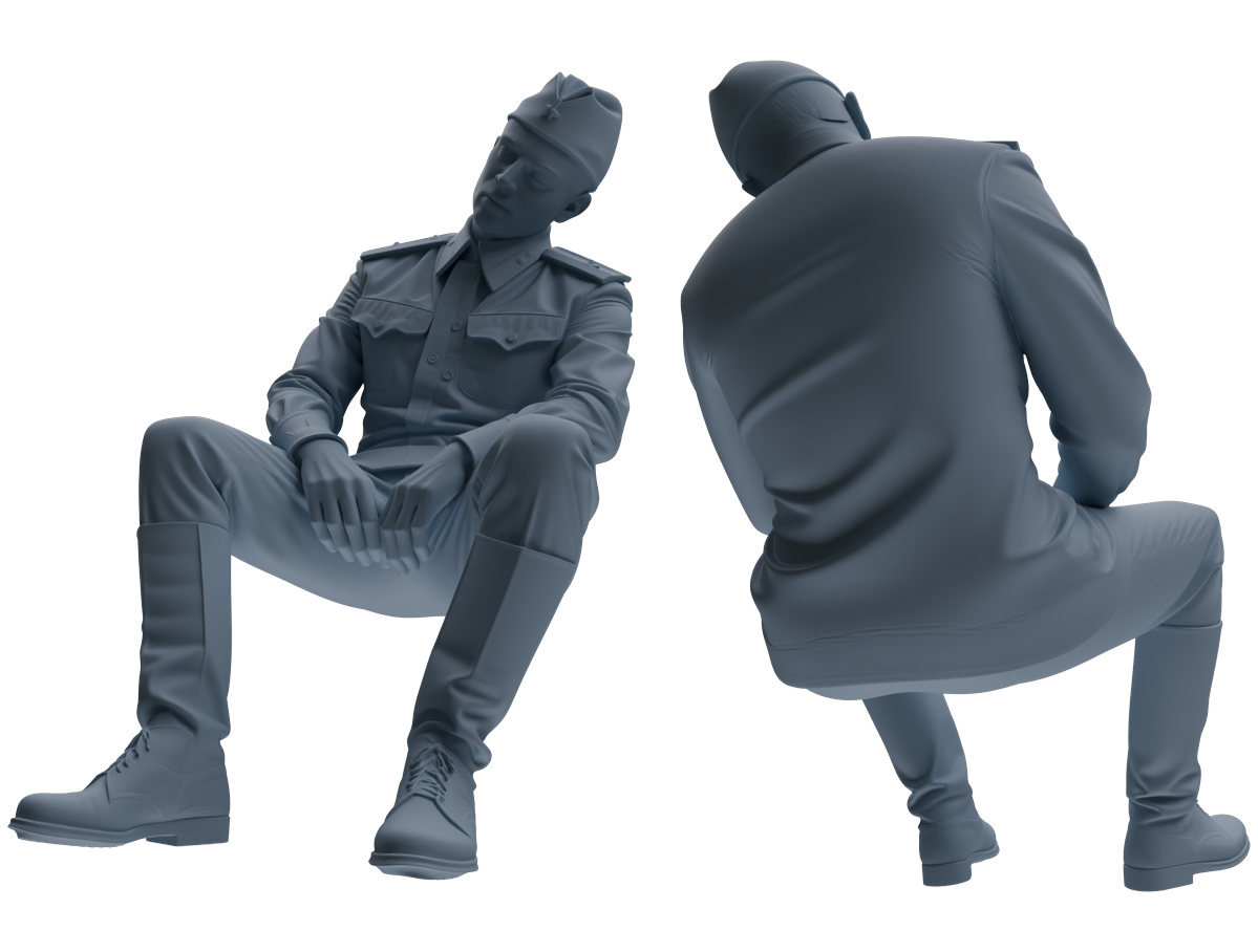 MRY-SFW LYGR729 WWII Soviet Army War Scene Six-Person Conversation Group
