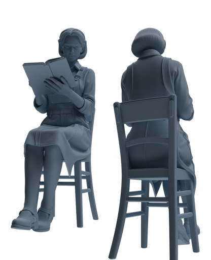 MRY-SFW LYTR907 Reading Woman Multi-pose Modern Model 3 pcs