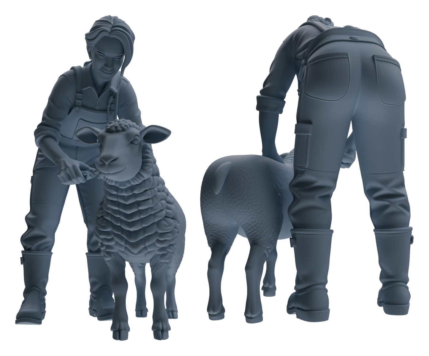 MRY-SFW LYTR912 Farm Veterinarian with Livestock Modern Model 4 pcs