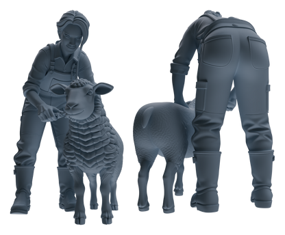 MRY-SFW LYTR912 Farm Veterinarian with Livestock Modern Model 4 pcs