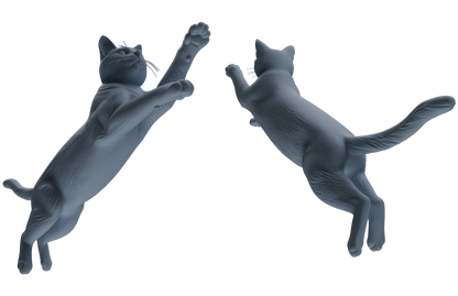 MRY-SFW LYTR844 Cat Pose Model 4 pcs Miniature Car Diorama Figures Scene Props Accessories Resin