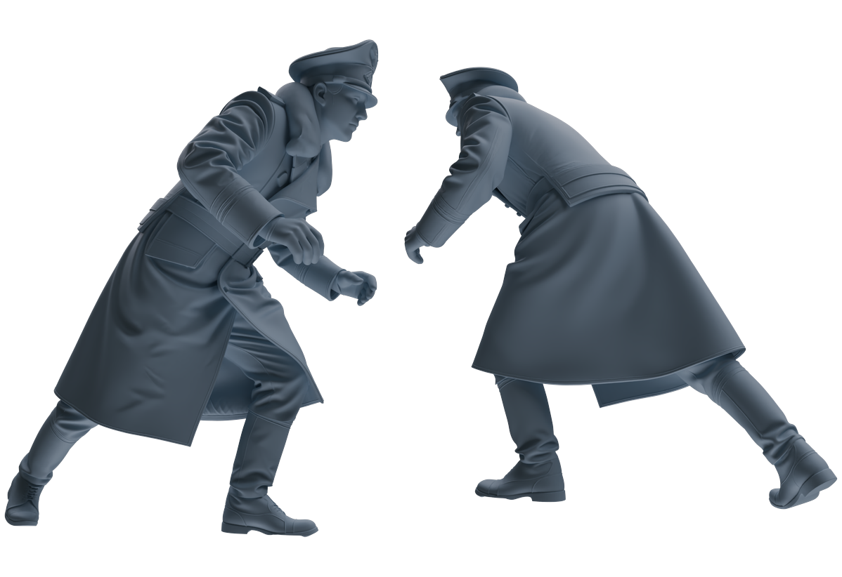 MRY-SFW LYGR713 WWII German Army Officer War Scene Six-Person Advancing Group