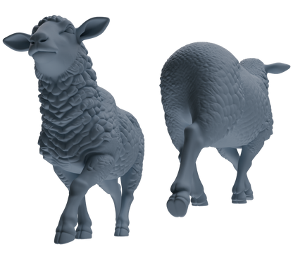 MRY-SFW LYTR845 Farm Sheep Pose Model 4 pcs Miniature Car Diorama Figures Scene Props Accessories Resin