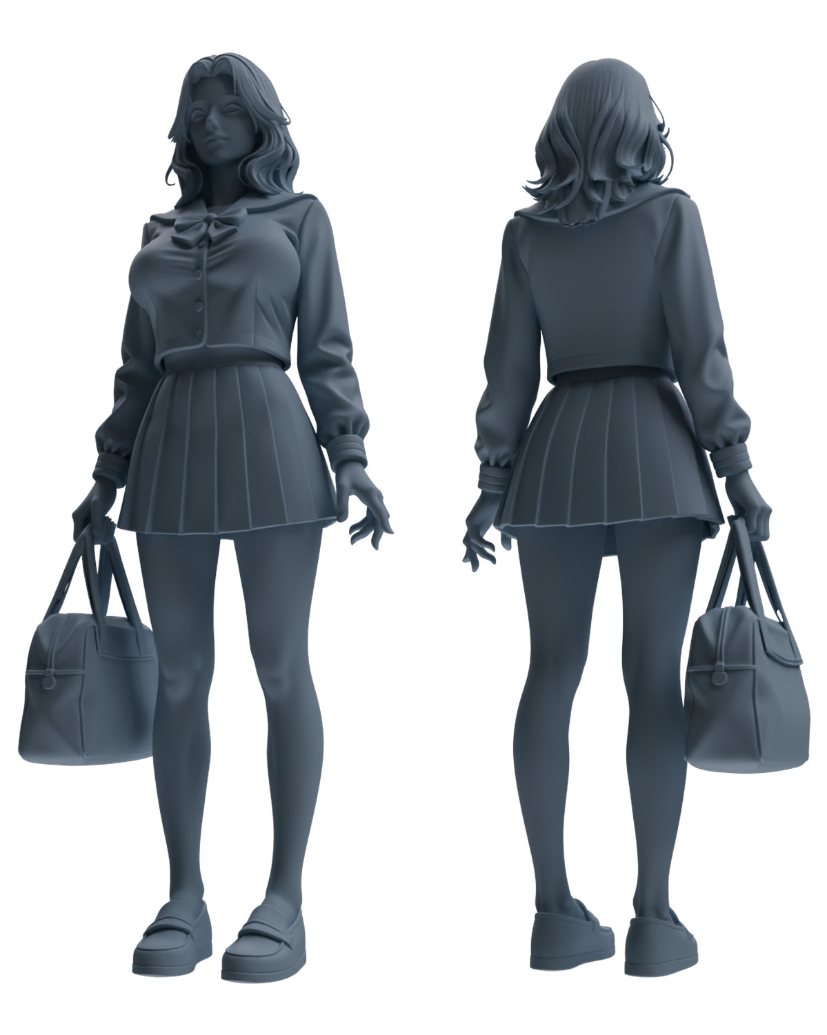 MRY-SFW LYTR848 JK Uniform School Girl Figure Modern Model 4 pcs Miniature Car Diorama Figures Scene Props Accessories Resin