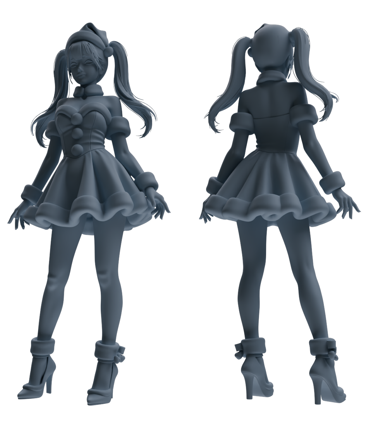 MRY-SFW LYTR881 Christmas Style Girl Figure Modern Model 4 pcs