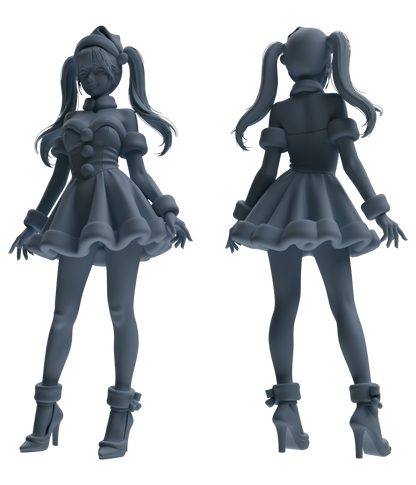 MRY-SFW LYTR881 Christmas Style Girl Figure Modern Model 4 pcs