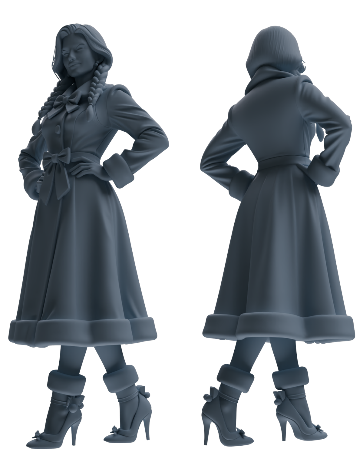 MRY-SFW LYTR882 Christmas Themed Woman Figure Modern Model 4 pcs