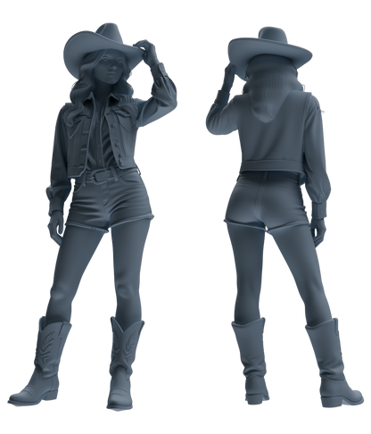 MRY-SFW LYTR893 Cowboy Style Girl Modern Model 4 pcs