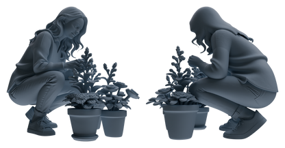 MRY-SFW LYTR921 Gardening Woman Multi-pose Modern Model 4 pcs