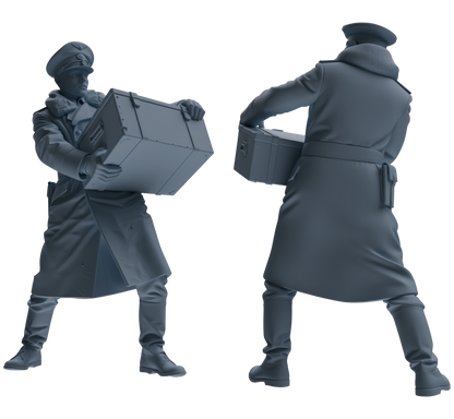 MRY-SFW LYGR712 WWII German Army Officer War Scene Six-Person Carrying Group