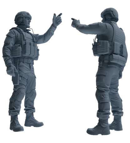 MRY-SFW SSTR207 Miniatures Soldier Model Kit Multi-Pose Combat Soldier Modern Model 6 pcs