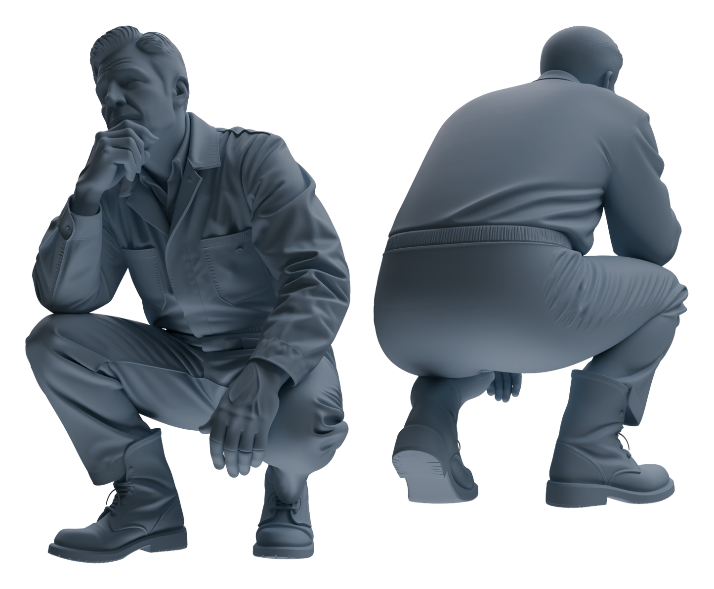 MRY-SFW LYTR913 Farm Worker Man Multi-pose Modern Model 4 pcs