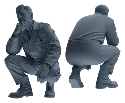 MRY-SFW LYTR913 Farm Worker Man Multi-pose Modern Model 4 pcs