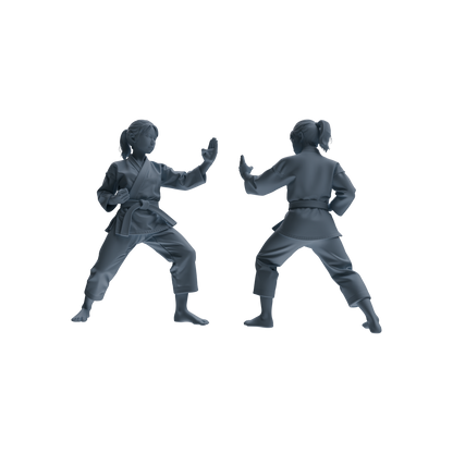MRY-SFW LYTR814 Karate Child Athlete Figure Modern Model 4 pcs Miniature Car Diorama Figures Scene Props Accessories Resin