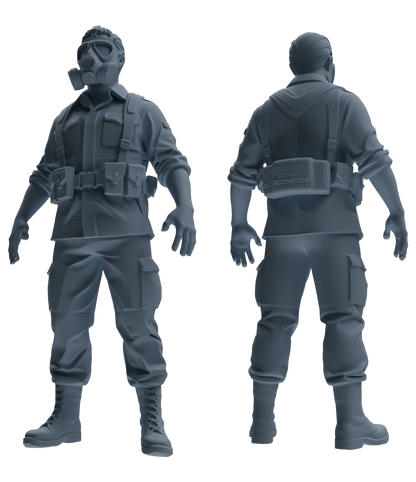MRY-SFW SSTR175 Miniatures Soldier Model Kit Combat Soldier Pose Modern Model 6 pcs