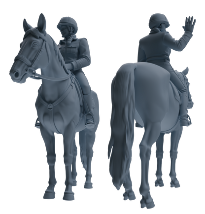 MRY-SFW LYTR911 Cowgirl with Horse Modern Model 4 pcs
