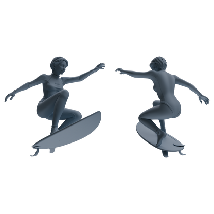 MRY-SFW LYTR790 Surfing Figure Modern Model 4 pcs Miniature Car Diorama Figures Scene Props Accessories Resin