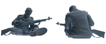 MRY-SFW SSTR209 Miniatures Soldier Model Kit WWII Gas Mask Soldier Pose Modern Model 4 pcs