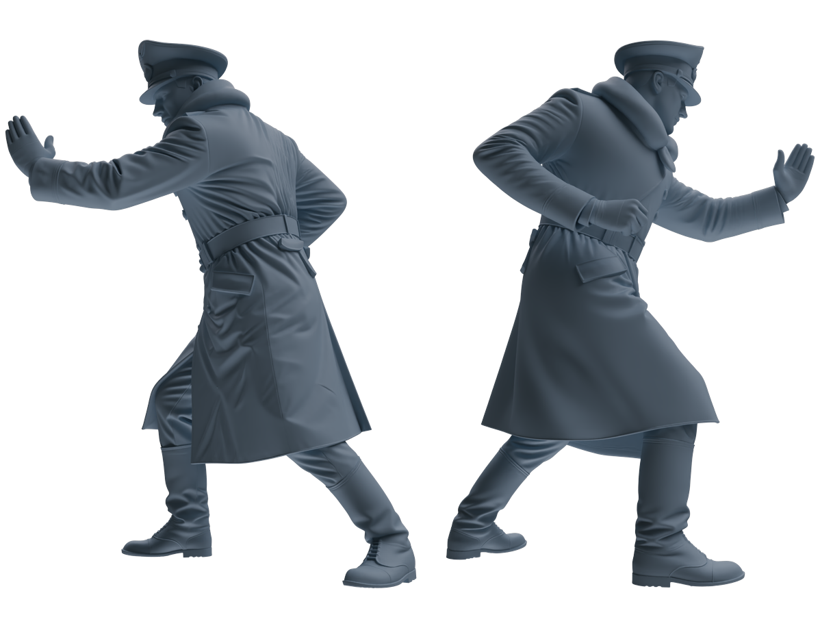 MRY-SFW LYGR704 WWII German Army Training Scene Six-Person Officer Combat Group