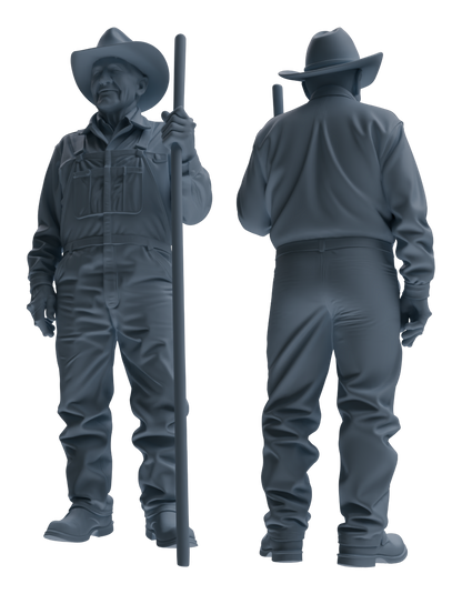 MRY-SFW LYTR925 Elderly Farm Worker Multi-pose Modern Model 3 pcs