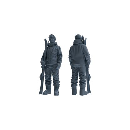 MRY-SFW LYTR786 Skiing Figure Modern Model 4 pcs Miniature Car Diorama Figures Scene Props Accessories Resin