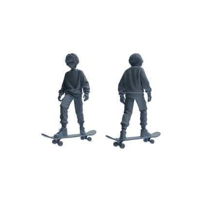 MRY-SFW LYTR800 Skateboard Figure Modern Model 5 pcs Miniature Car Diorama Figures Scene Props Accessories Resin