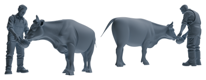MRY-SFW LYTR914 Farm Worker with Cow Modern Model 3 pcs