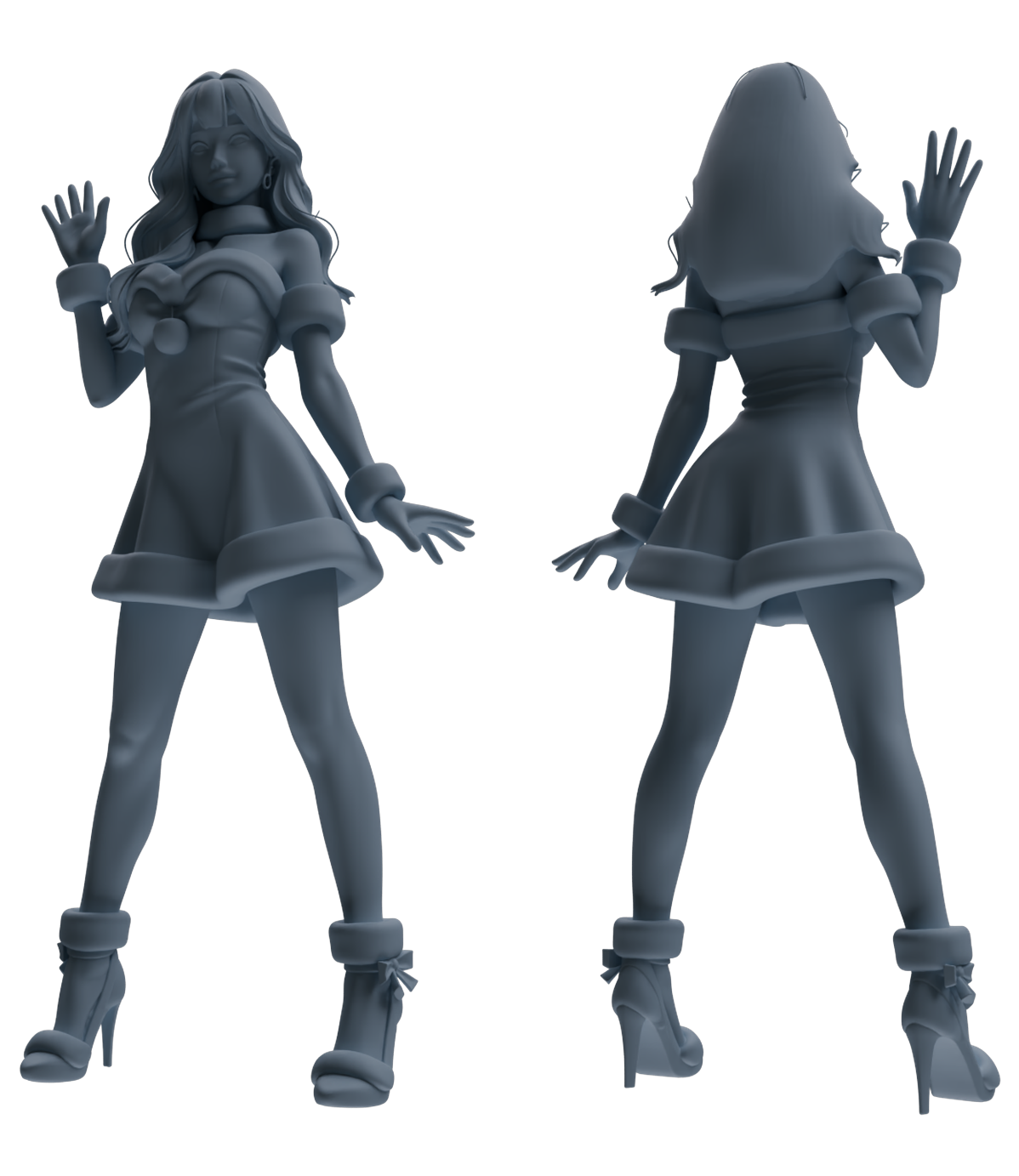MRY-SFW LYTR880 Christmas Themed Girl Figure Modern Model 4 pcs