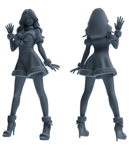 MRY-SFW LYTR880 Christmas Themed Girl Figure Modern Model 4 pcs