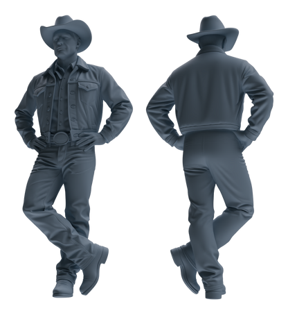 MRY-SFW LYTR903 Cowboy Style Man Multi-look Modern Model 4 pcs