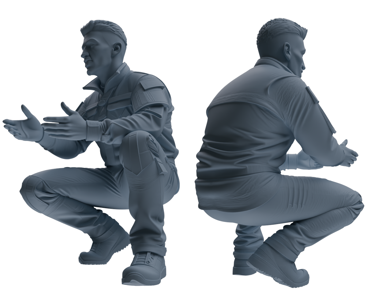 MRY-SFW LYGR683 Modern U.S. Military Six-Person Crouching Position