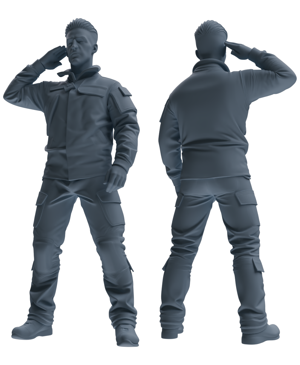 MRY-SFW LYGR694 Modern U.S. Military Six-Person Saluting Group