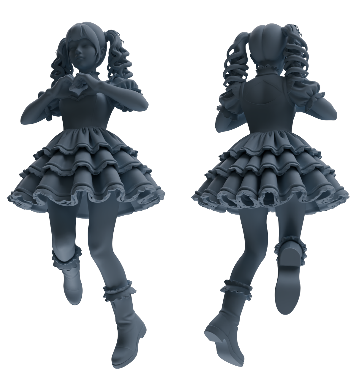 MRY-SFW LYTR873 Lolita Girl Figure Modern Model 4 pcs