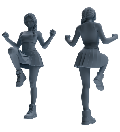 MRY-SFW LYTR864 Cheerleader Girl Figure Modern Model 4 pcs Miniature Car Diorama Figures Scene Props Accessories Resin