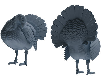 MRY-SFW LYTR840 Turkey Pose Model 4 pcs Miniature Car Diorama Figures Scene Props Accessories Resin